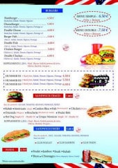 Menu L'americain - Burgers et sandwiches