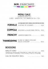 Menu Mr.Pancake - Menu salé