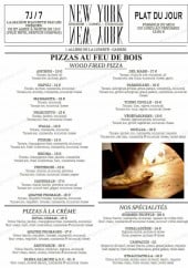 Menu New York - New York - Les pizzas