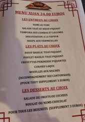 Menu Xuan Le Printemps - Les entrées , plats et desserts