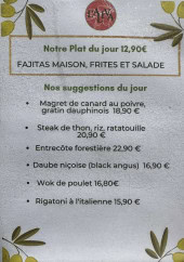 Menu L'Aliva - Les suggestions