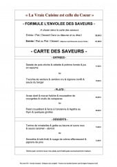 Menu L’Atelier des Saveurs - Formules entrées, plats,...