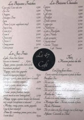 Menu Le 47 café - Les boissons 