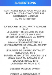 Menu La Maison Barnoin - Les suggestions