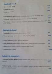 Menu Bar de l'Auberge - Sandwiches et salades 