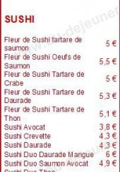 Menu Sushi Spirit - Les Sushis