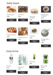 Menu The Daily Cafe - desserts, boissons