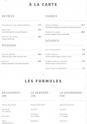 Menu La Verrière - Entrées, viandes, poissons,....