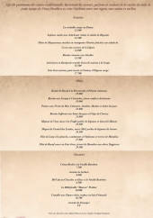 Menu Le Vieux Moulin - Entrées, plat et desserts
