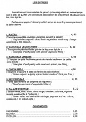 Menu Chamkila - Les entrées