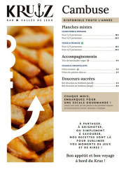 Menu Kruz - Les planches mixtes, accompagnements et douceurs sucrées