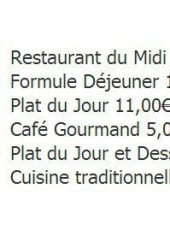 Menu Le Pin Parasol - Les informations sur les menus