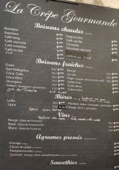 Menu La Crêpe Gourmande - Les boissons et bières,..