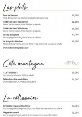 Menu Le Blanchon 1600 - Les plats, coté montagne et la rôtissoire