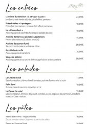 Menu Le Blanchon 1600 - Les entrées, salades et pates