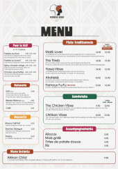 Menu Afrikan Vibes - Les menus