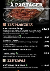 Menu Canas y tapas - Les planches et tapas