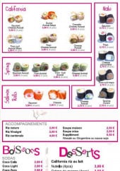 Menu Allo Sushi - Les californias, makis...