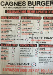 Menu Cagnes burger - La carte