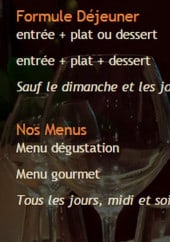 Menu La Cabane de l'Ecailler - Les formules et menus