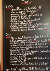Menu Le Pointu - L'ardoise