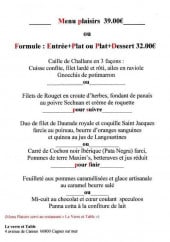 Menu Le Verre & Table - Menu plaisir 