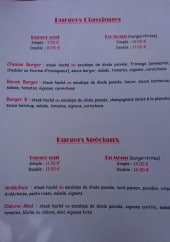 Menu Burger Bar - Burgers classiques et originaux 