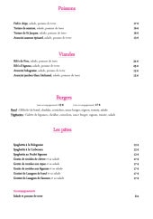 Menu L'inattendu - Les poissons, viandes, ...