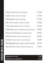 Menu Pizzeria Saint Amand - Les pizzas suite