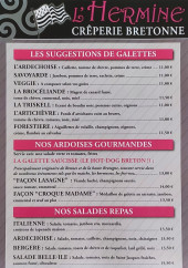 Menu L'Hermine - Les salades, suggestions, ...