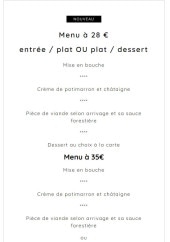 Menu L'Unisens - Les menus