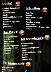 Menu Le Solo - Le lagorçois, le  sombrero, le  poyo et Indien,...