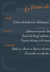 Menu Le Préau de Baix - Un exemple de menu du jour