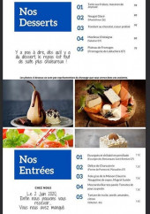 Menu L'epicurien - les entrées et desserts