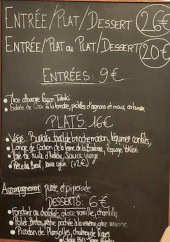 Menu Le Comptoir de Payzac - Exemple de menu