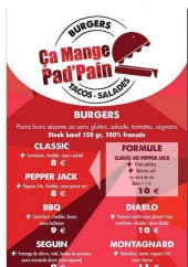 Menu Ça mange pad'pain - les burgers