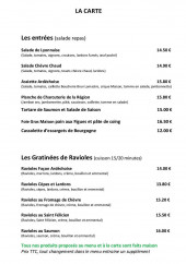 Menu Hôtel des Négociants - Les entrées, gratinées de ravioles