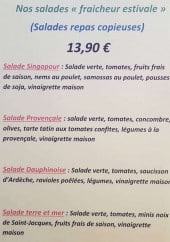 Menu Restaurant Des Tours - Salades