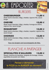 Menu César pizza - Les burgers et planche à partager