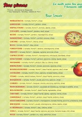 Menu Davez Pizza - Les pizzas à base tomate 