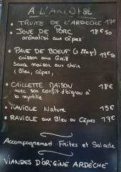 Menu Bistrot le Trempe Q - Exemple de menu