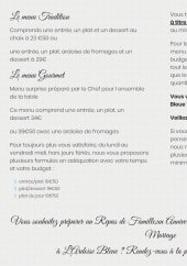 Menu L’Ardoise Bleue - Les menus