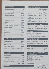 Menu L'anatolia - Les assiettes, salades et hamburgers,..