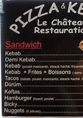 Menu Kebab le Château - Les assiettes et sandwichs