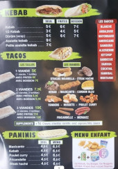 Menu La Grillade de Turenne - Les tacos, kebab et paninis, ...