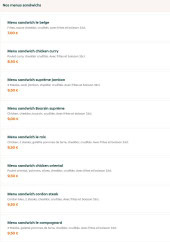 Menu Le buzz resto - Les menus sandwichs