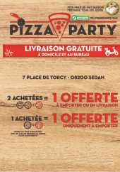 Menu Pizza party - Carte et menu Pizza party Sedan