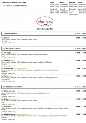 Menu Le Kiosque à Pizzas - Les pizzas