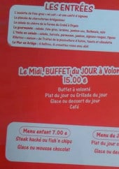 Menu La tanière - Les entrées et menus 
