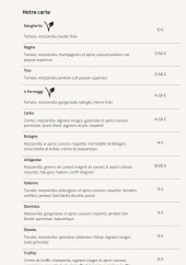 Menu Chez Mateo - Les pizzas